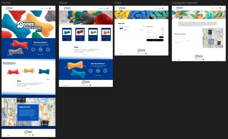 bones website mockup